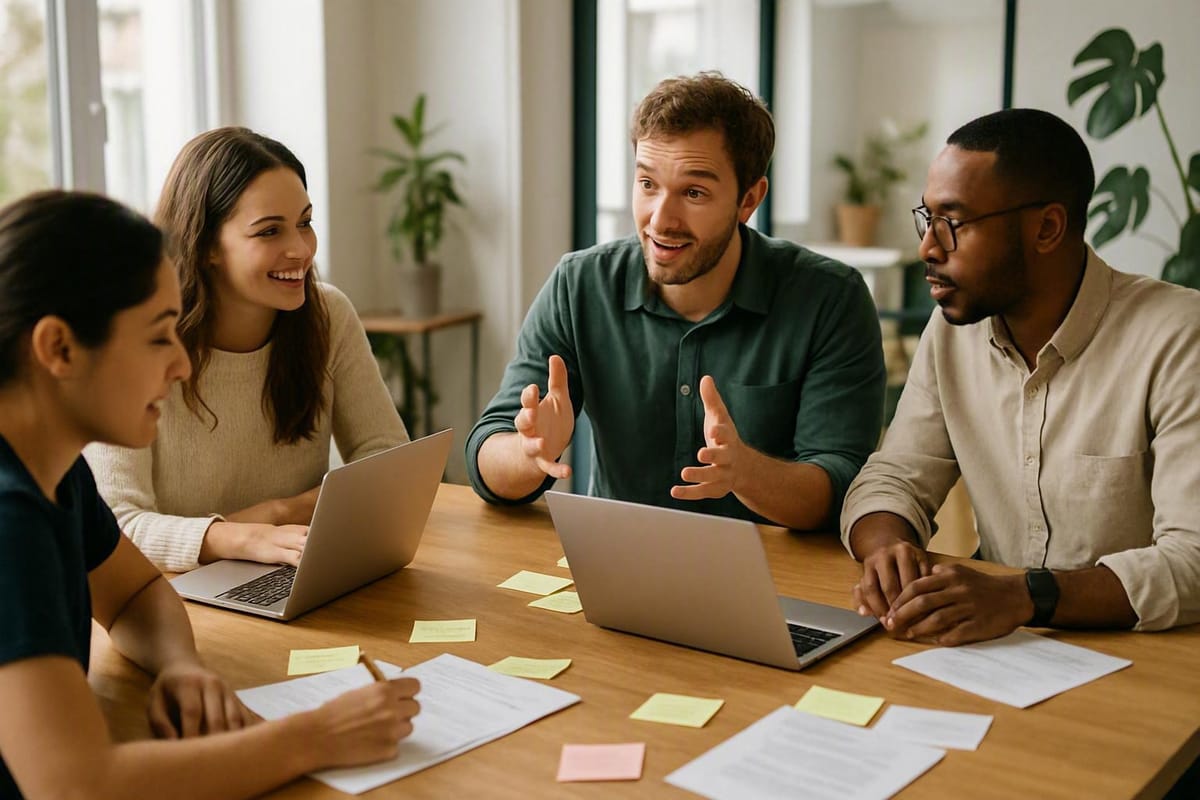 Team working around a table